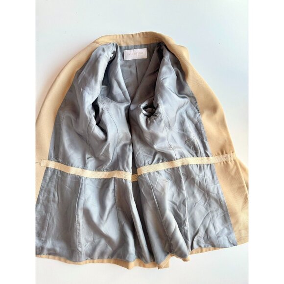Vintage 90's VALENTINO ROMA Tan Gabardine Twill Slim Fit Blazer, Size 42/8 - Picture 12 of 15